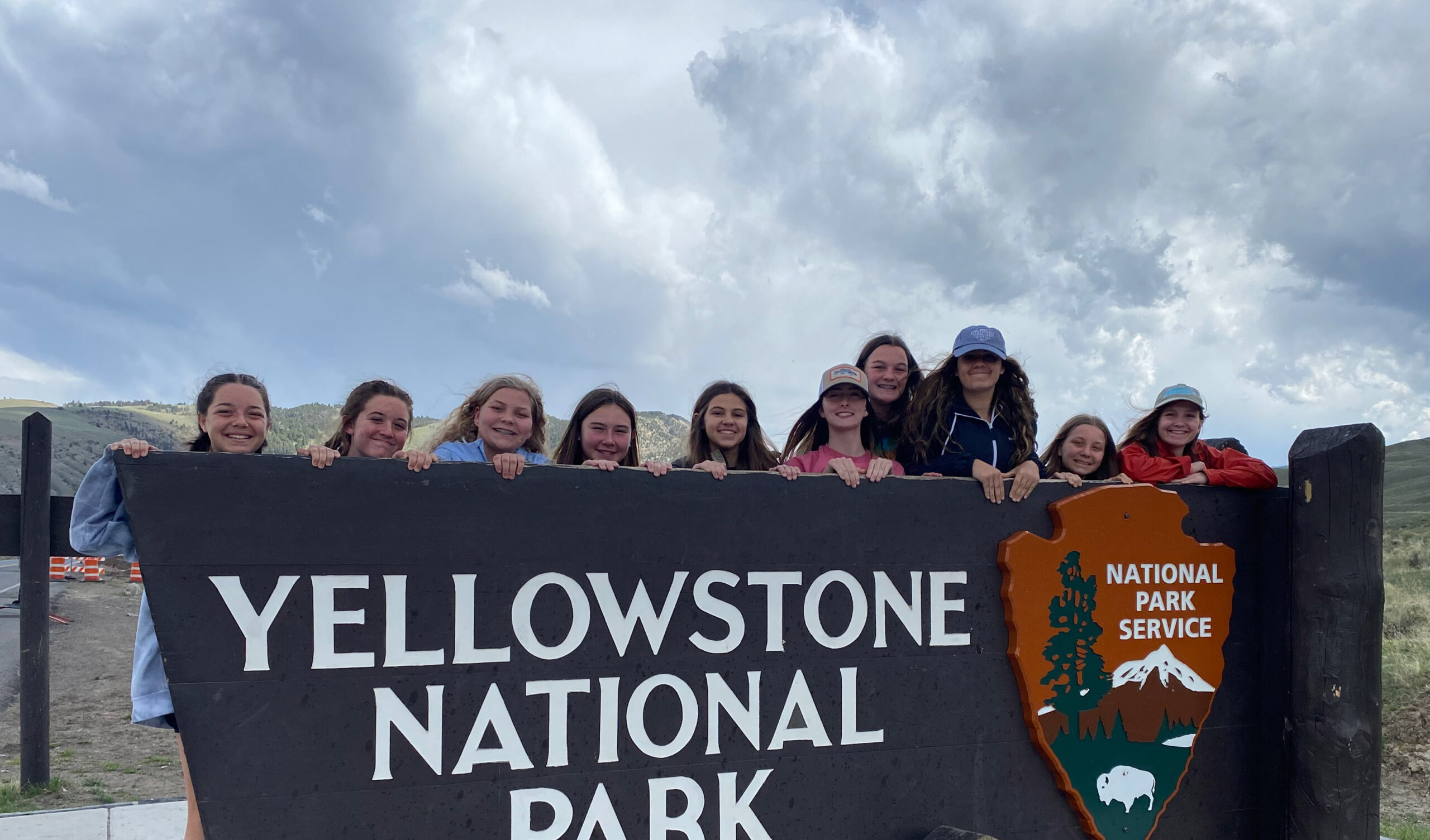 youth educational adventures group photo at yellowstone national park