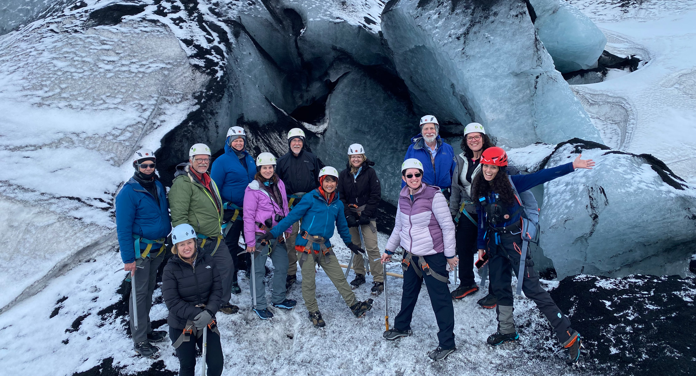 adventures for all group in iceland excited to enter the ice caves